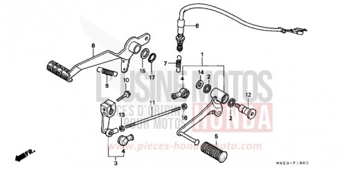 BRAKE PEDAL/ CHANGE PEDAL CB600F21 de 2001